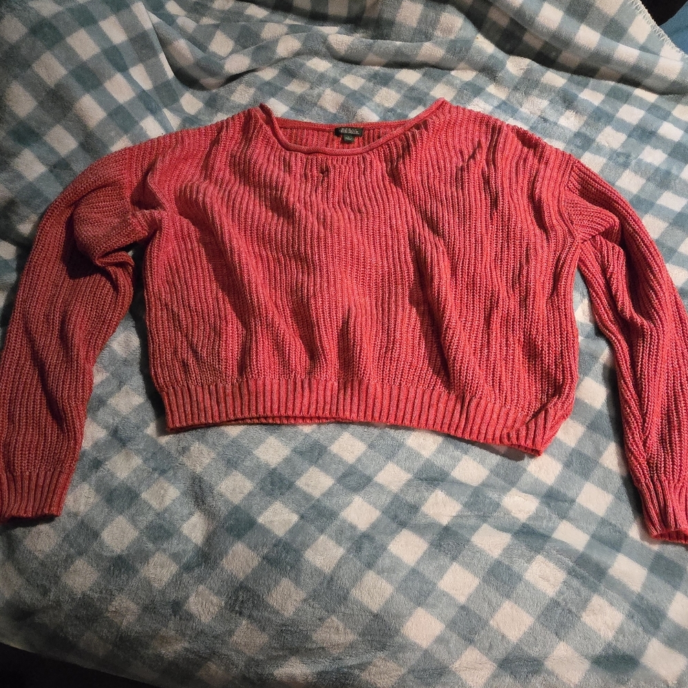Wild Fable Pink Crew Neck Sweater Soft Knit Vibrant